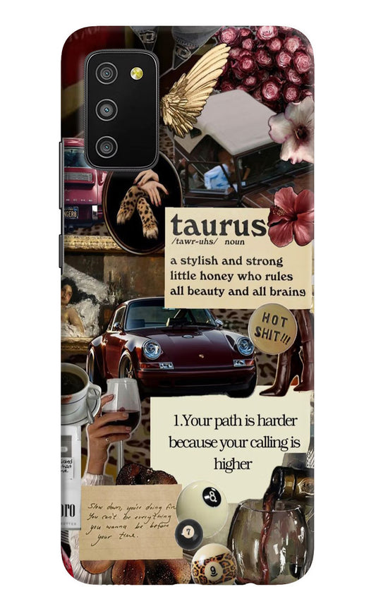Taurus Zodiac Samsung M02s Hard Case Back Cover by Casekaro