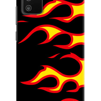 Side Sweep Flames Samsung M02s Hard Case Back Cover by Casekaro