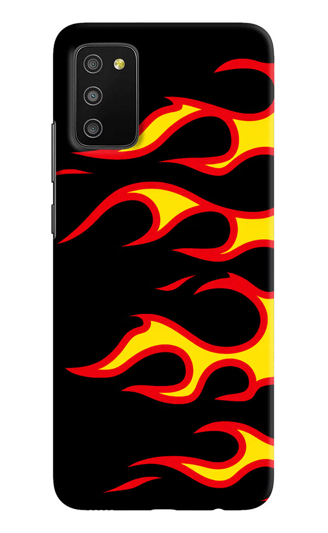 Side Sweep Flames Samsung M02s Hard Case Back Cover by Casekaro
