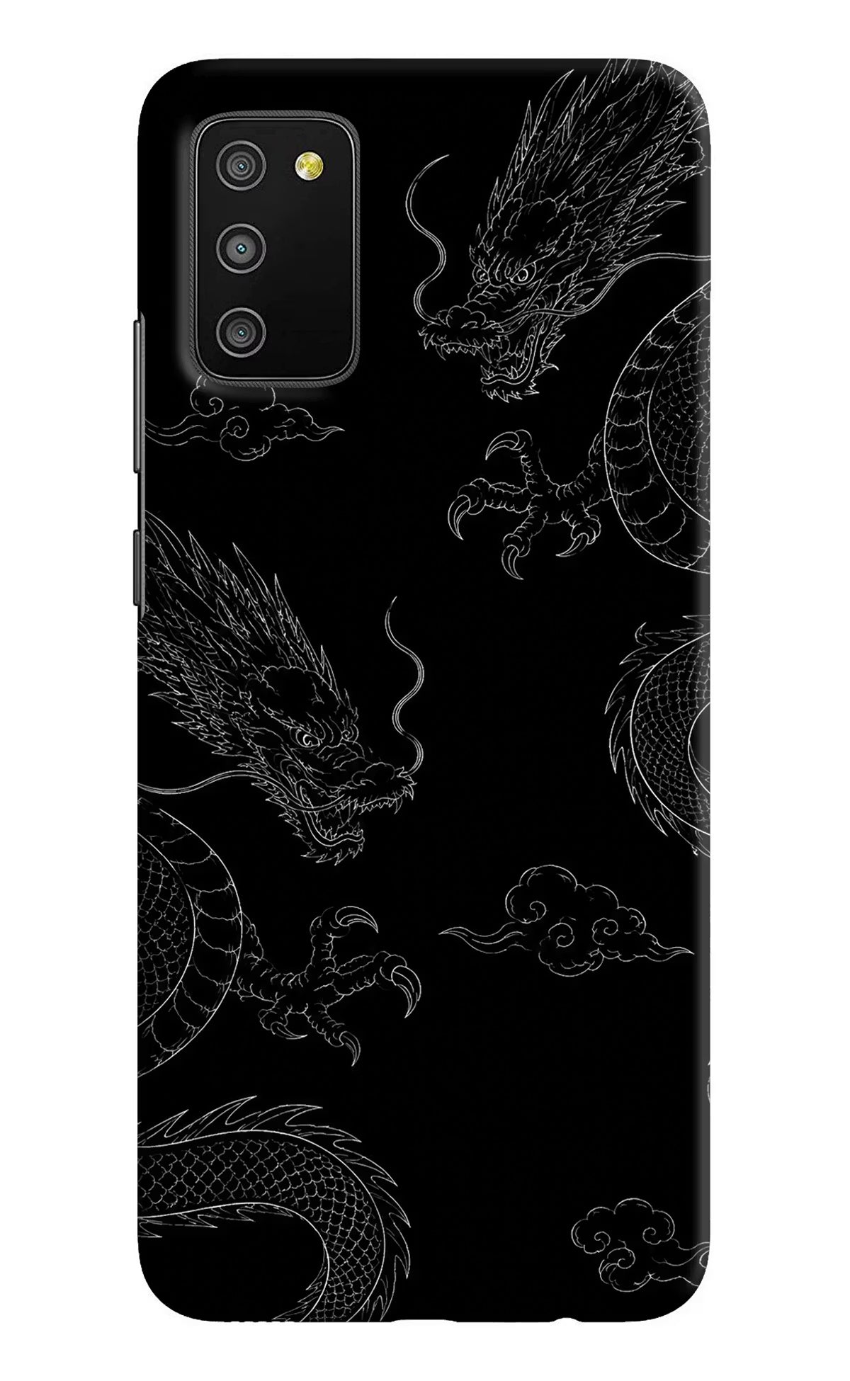 Twin Dragons Samsung M02s Hard Case Back Cover by Casekaro