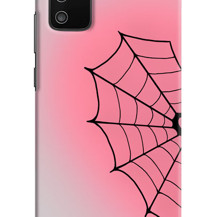 Pink Web Samsung M02s Hard Case Back Cover by Casekaro