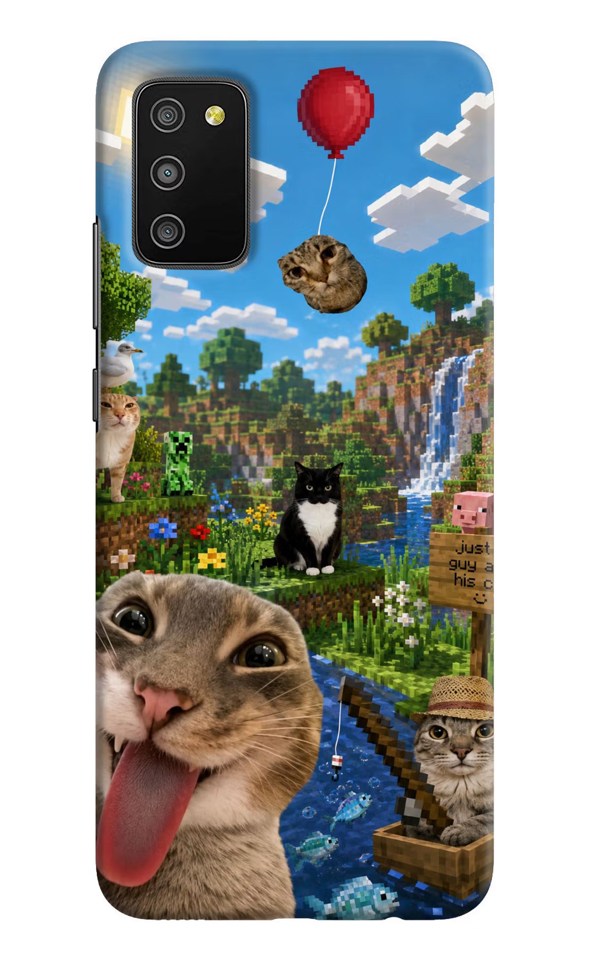 Minecraft Cat Chaos Samsung M02s Back Cover