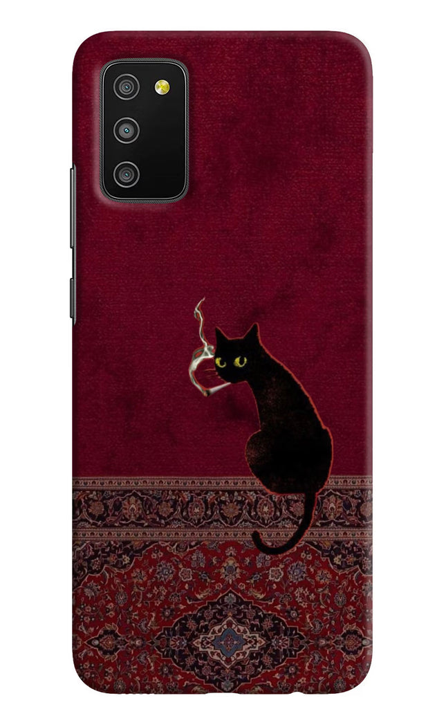 Midnight Cat Samsung M02s Hard Case Back Cover by Casekaro