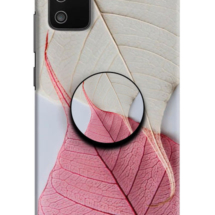 White Pink Leaf Samsung M02s Pop Case by Casekaro
