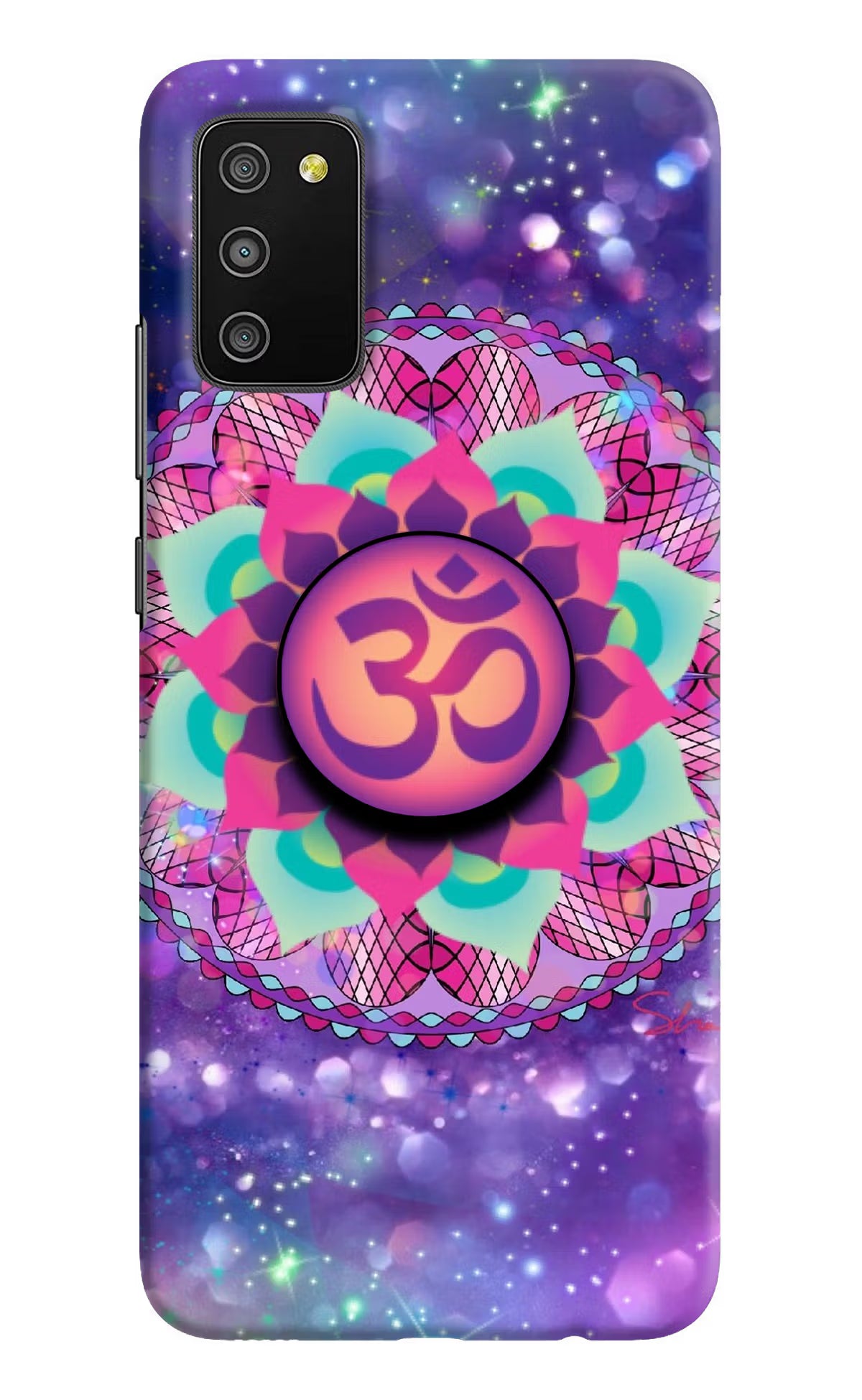 Om Purple Samsung M02s Pop Case by Casekaro