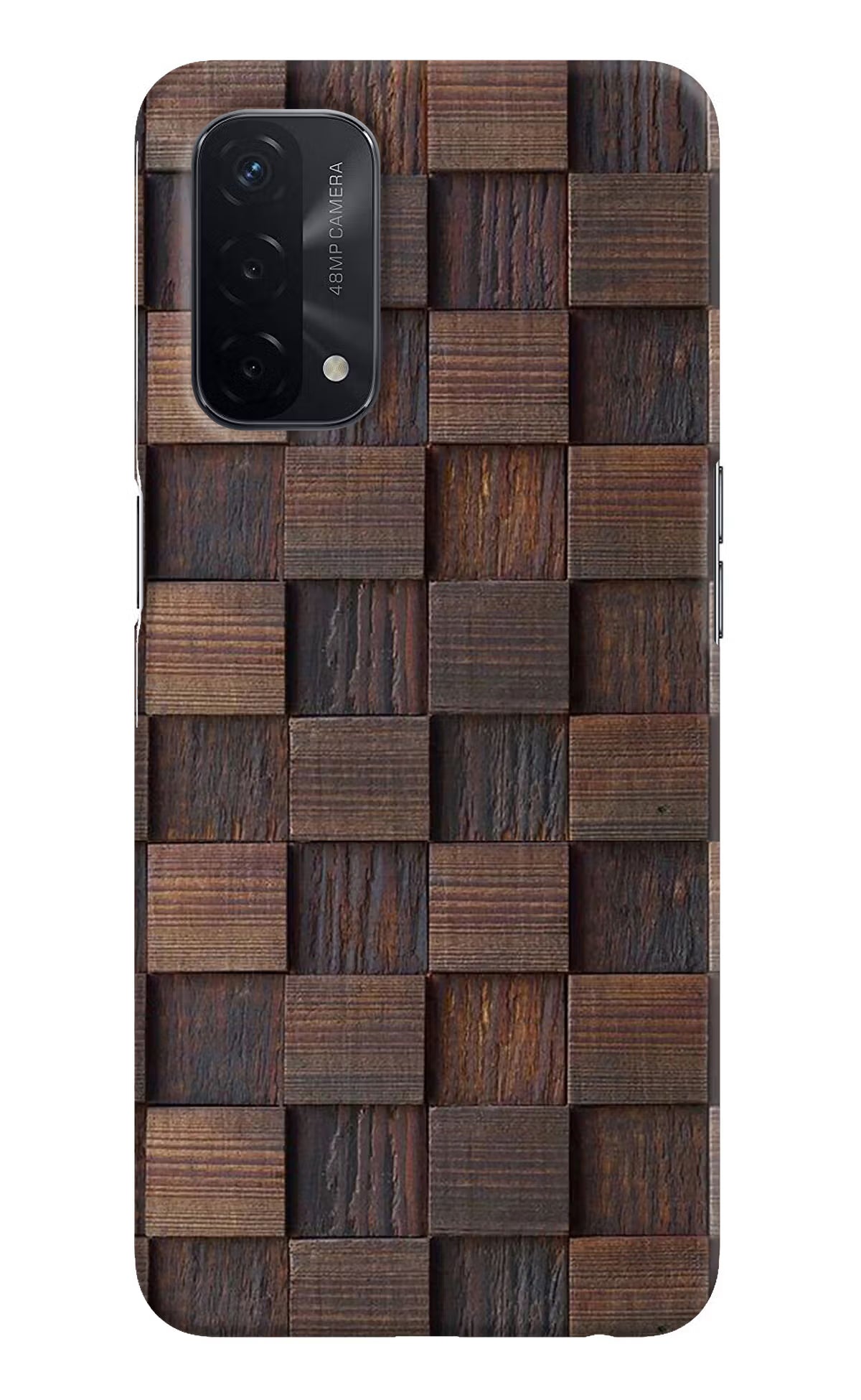 Wooden Cube Design Oppo A74 5G Hard Case Back Cover by Casekaro
