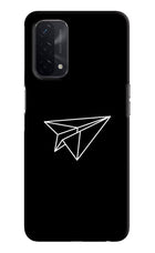 Paper Plane White Oppo A74 5G Hard Case Back Cover by Casekaro
