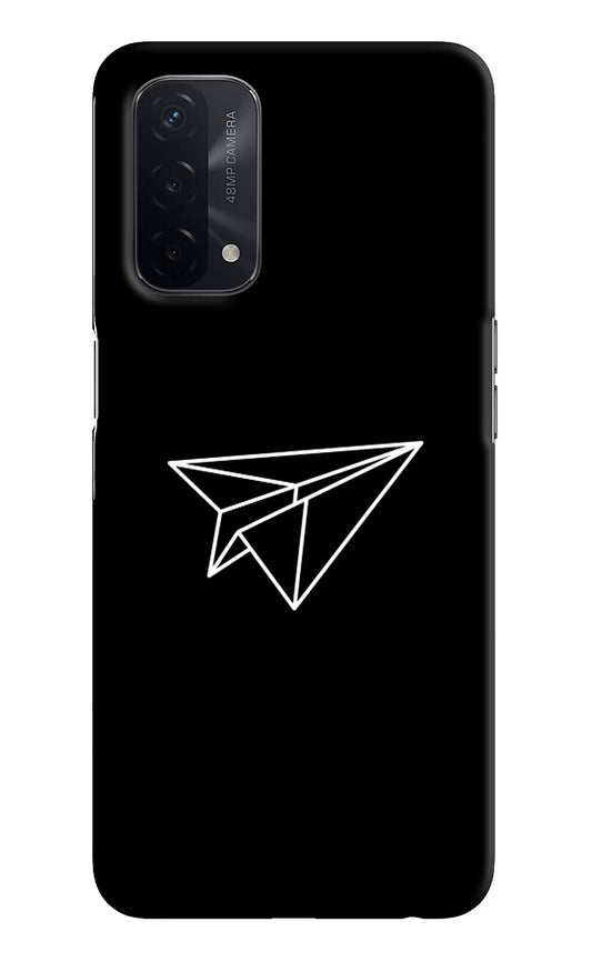 Paper Plane White Oppo A74 5G Hard Case Back Cover by Casekaro