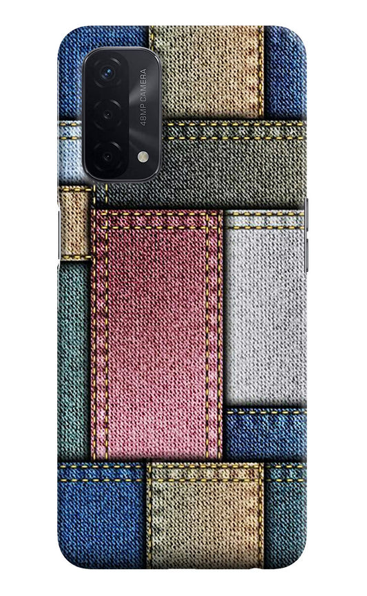 Multicolor Jeans Oppo A74 5G Hard Case Back Cover by Casekaro