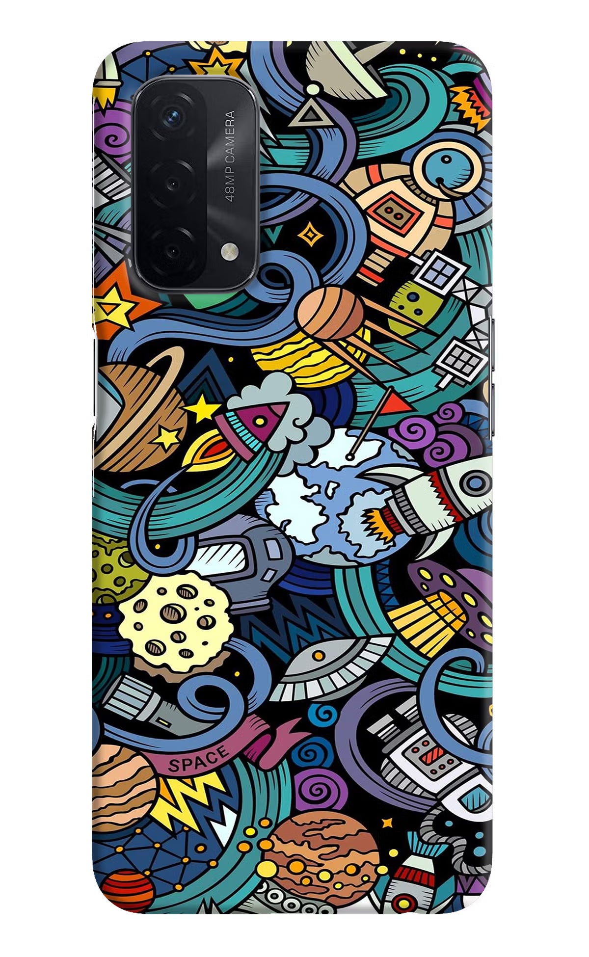 Space Abstract Oppo A74 5G Hard Case Back Cover by Casekaro