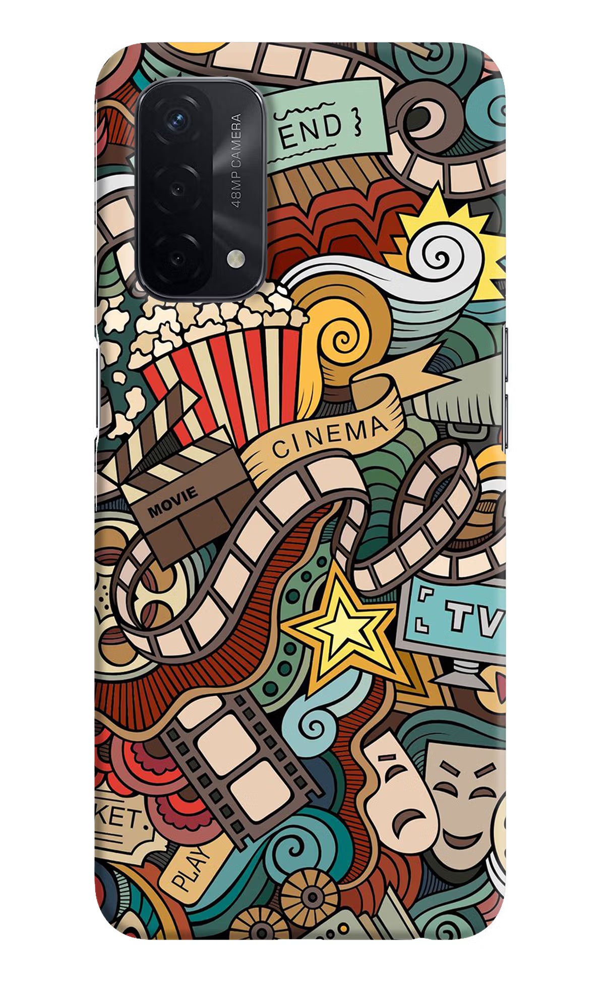 Cinema Abstract Oppo A74 5G Hard Case Back Cover by Casekaro