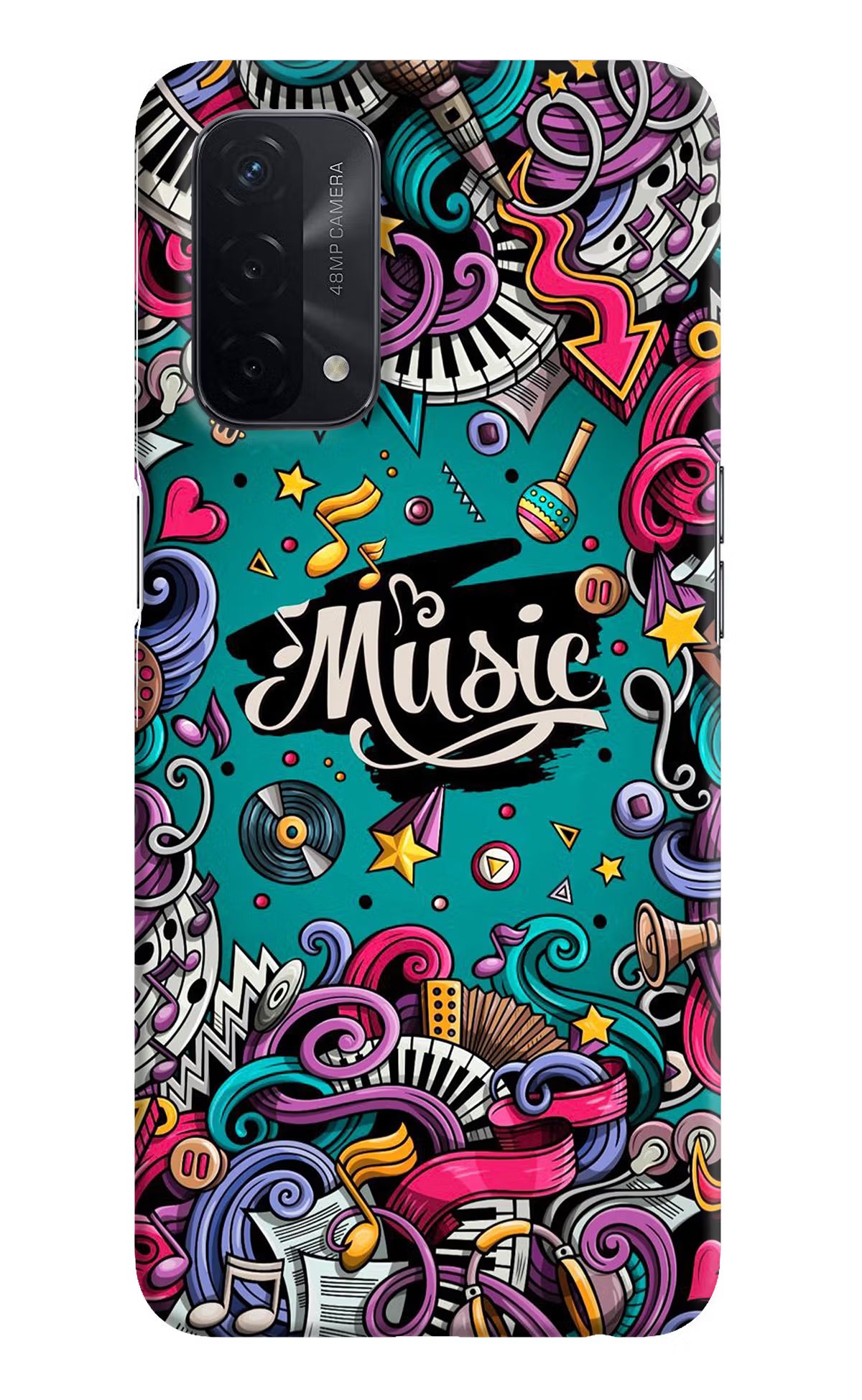 Music Graffiti Oppo A74 5G Hard Case Back Cover by Casekaro
