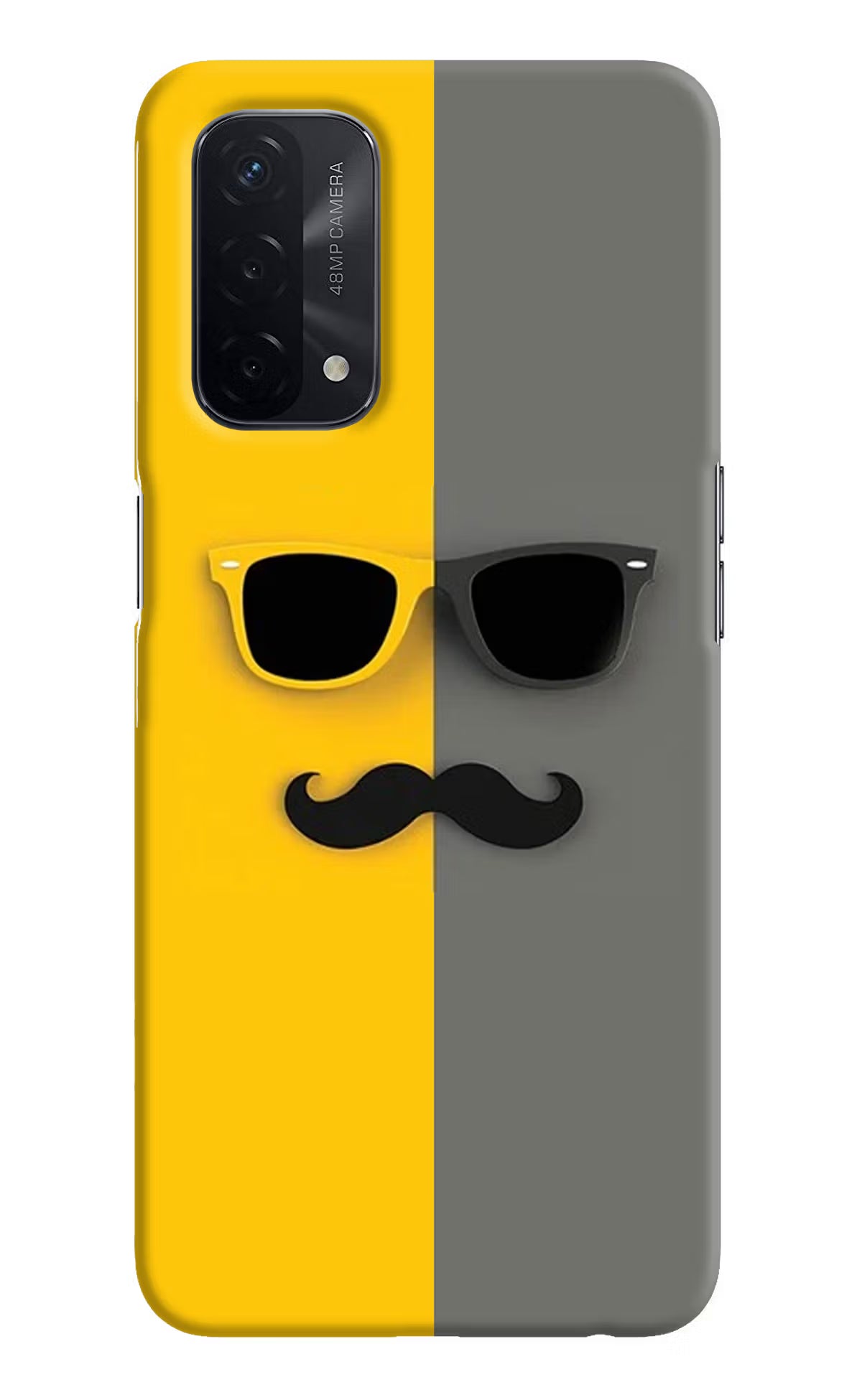 Sunglasses with Mustache Oppo A74 5G Hard Case Back Cover by Casekaro