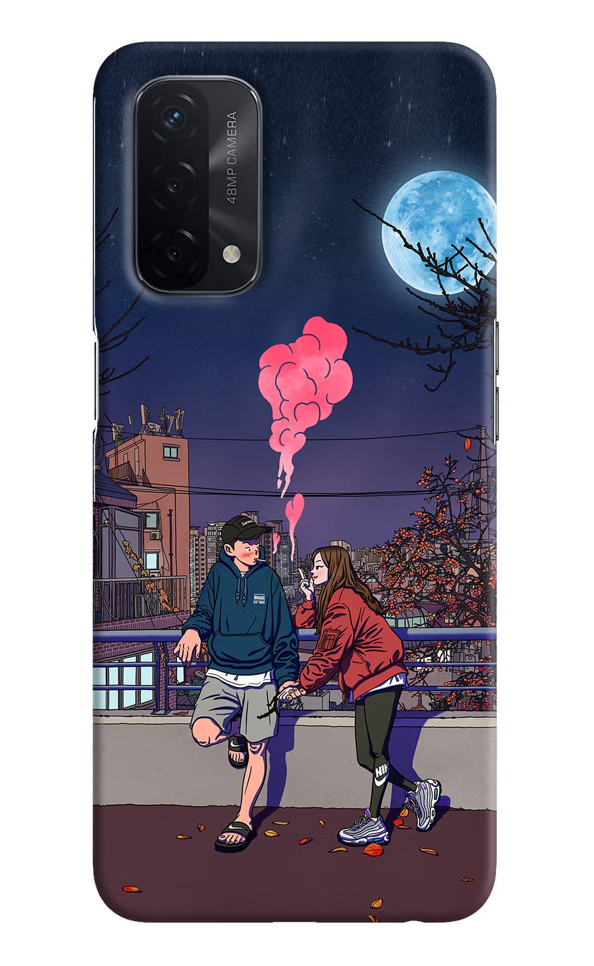 Chilling Couple Oppo A74 5G Hard Case Back Cover by Casekaro
