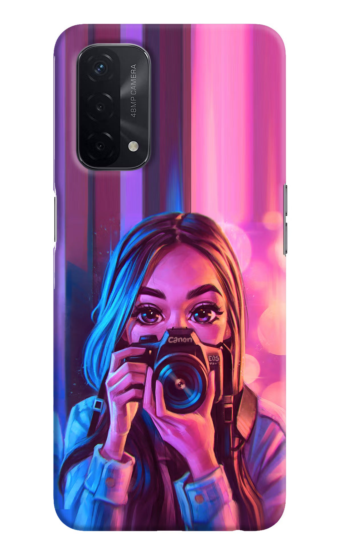 Girl Photographer Oppo A74 5G Hard Case Back Cover by Casekaro