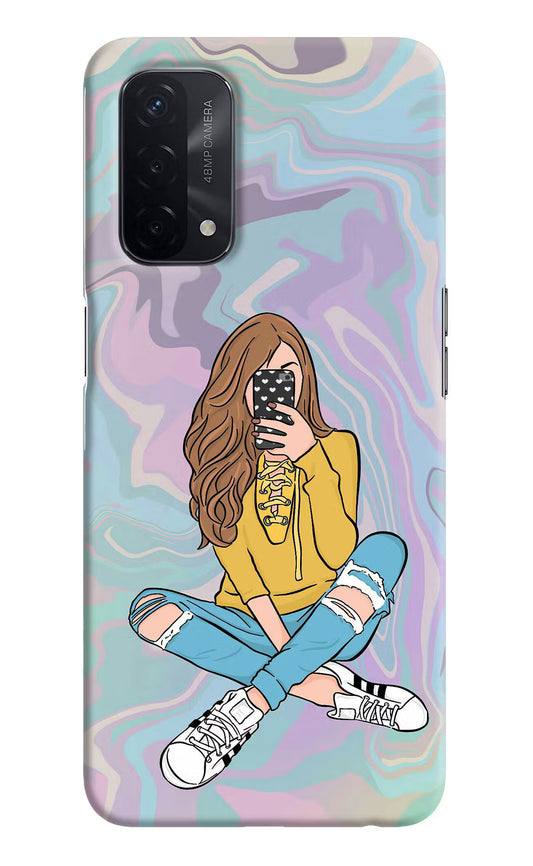 Selfie Girl Oppo A74 5G Hard Case Back Cover by Casekaro