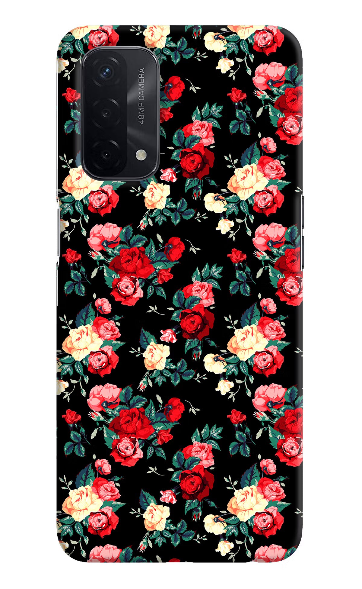 Rose Pattern Oppo A74 5G Hard Case Back Cover by Casekaro