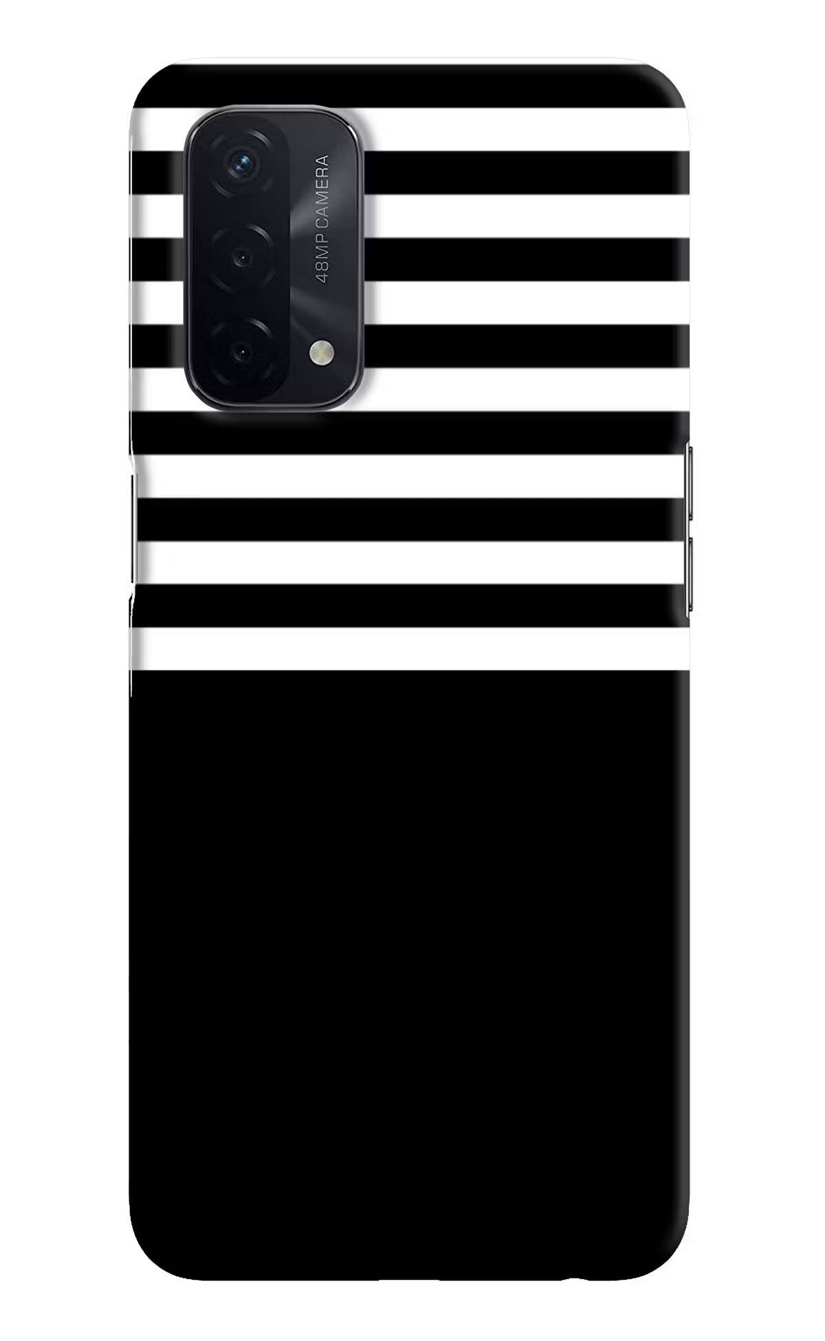 Black and White Print Oppo A74 5G Hard Case Back Cover by Casekaro