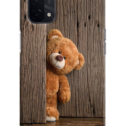 Teddy Wooden Oppo A74 5G Hard Case Back Cover by Casekaro