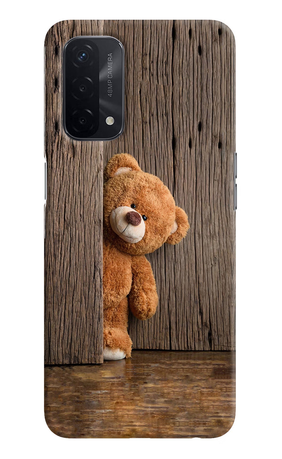Teddy Wooden Oppo A74 5G Hard Case Back Cover by Casekaro