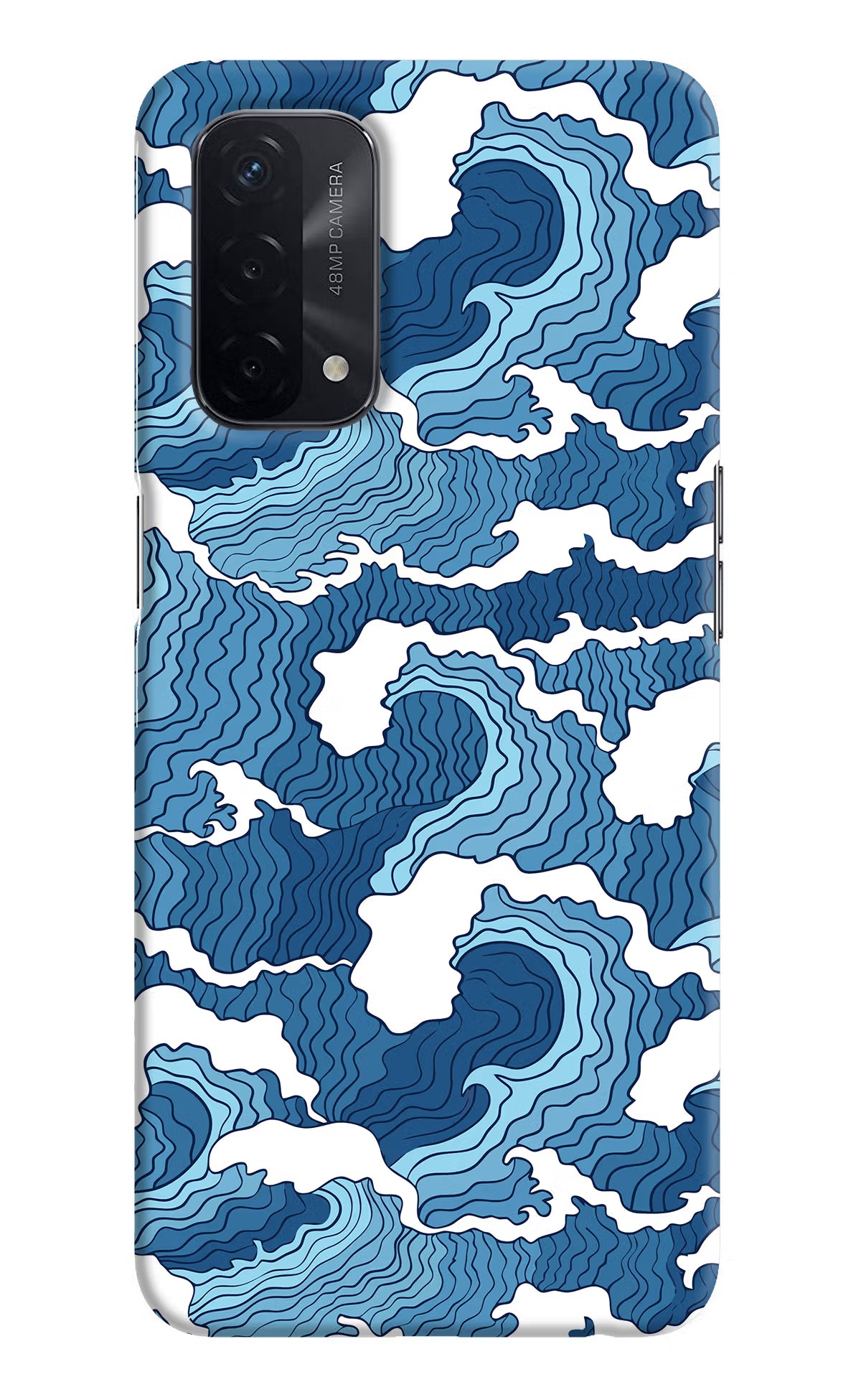 Blue Waves Oppo A74 5G Hard Case Back Cover by Casekaro