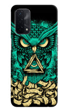 Green Owl Oppo A74 5G Hard Case Back Cover by Casekaro