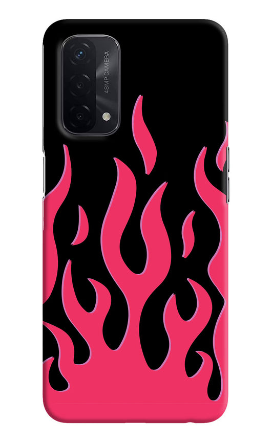 Fire Flames Oppo A74 5G Hard Case Back Cover by Casekaro