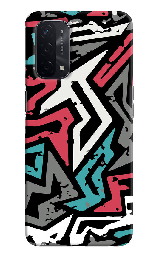 Geometric Graffiti Oppo A74 5G Hard Case Back Cover by Casekaro
