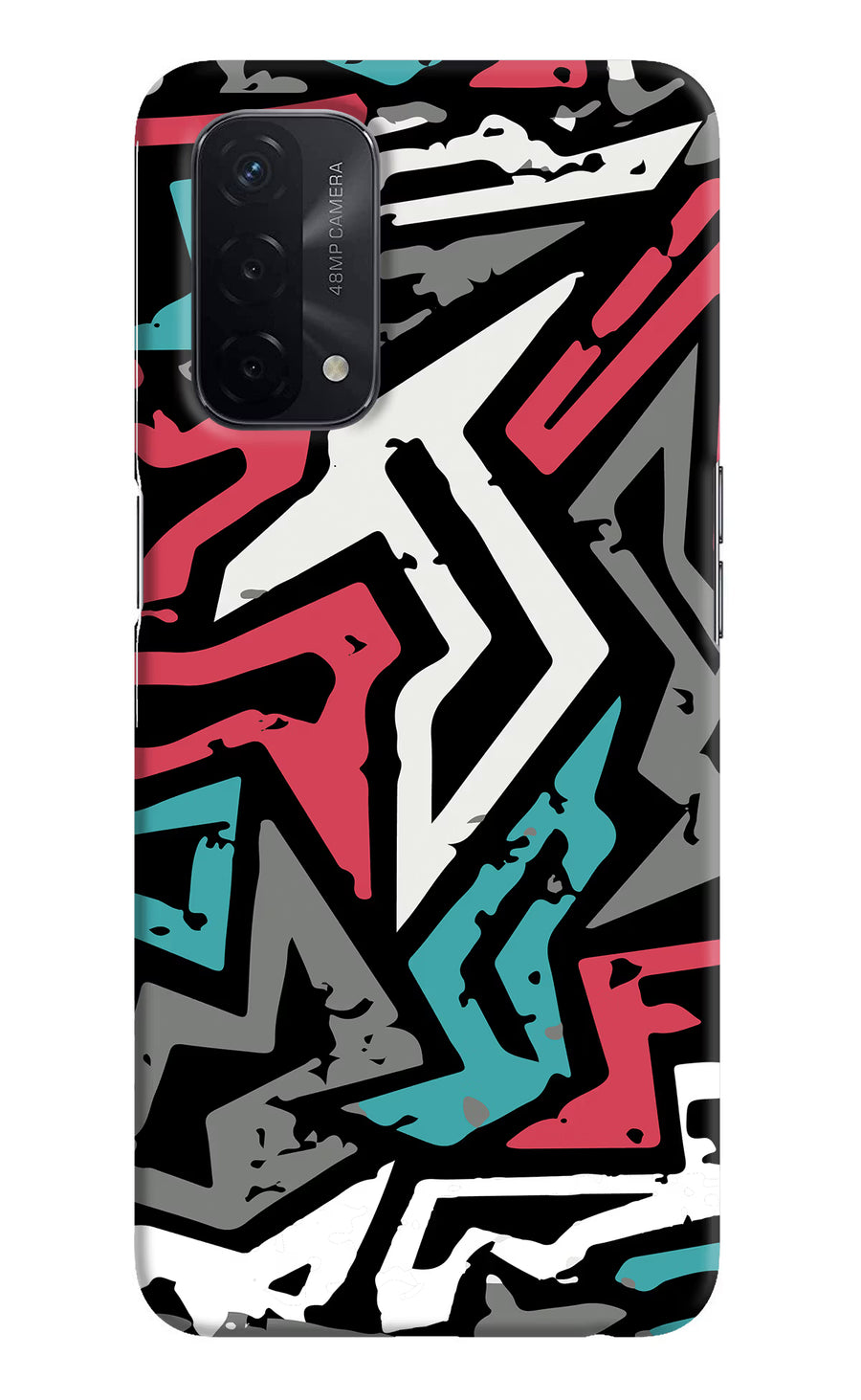Geometric Graffiti Oppo A74 5G Back Cover, Hard case
