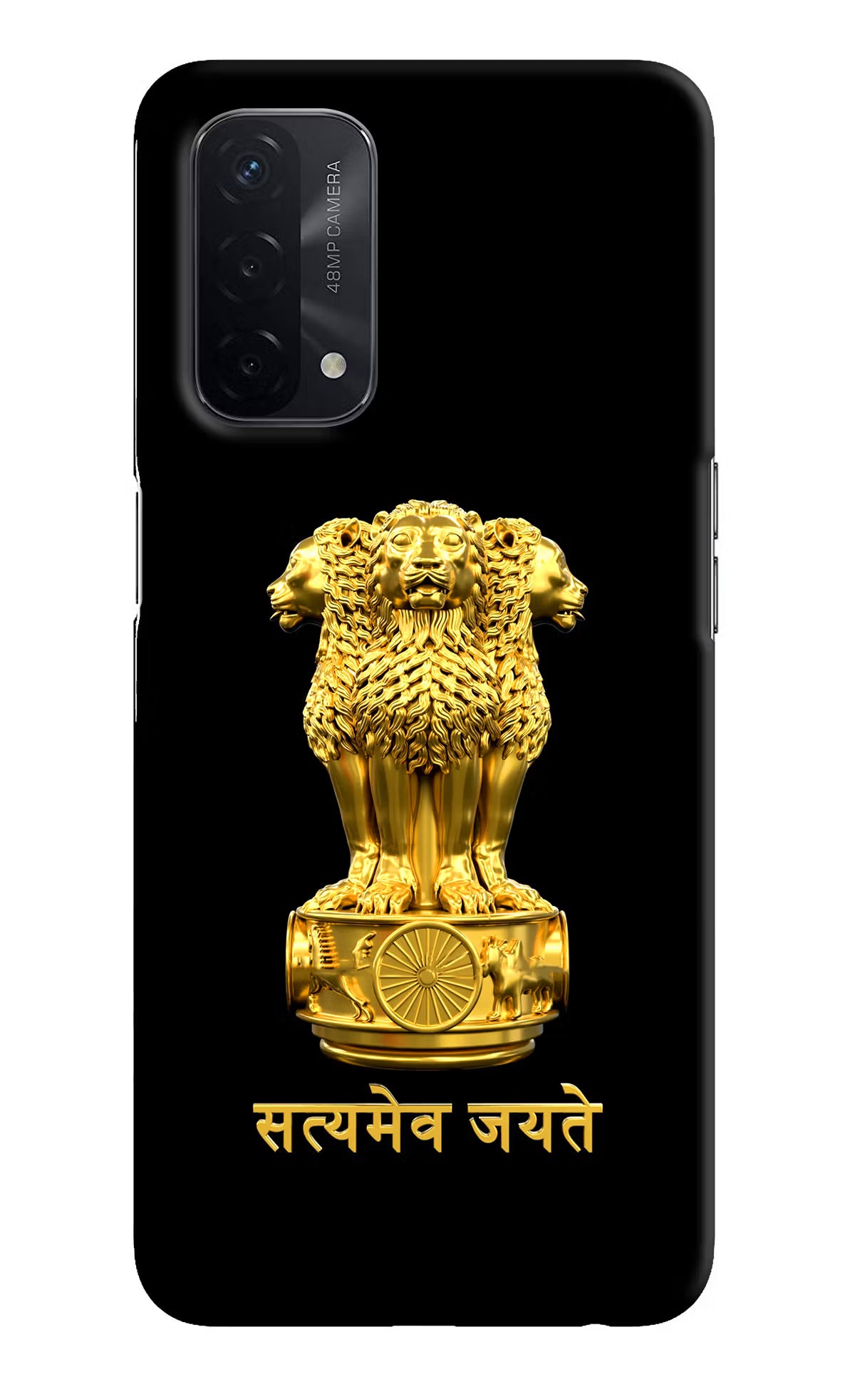 Satyamev Jayate Golden Oppo A74 5G Hard Case Back Cover by Casekaro