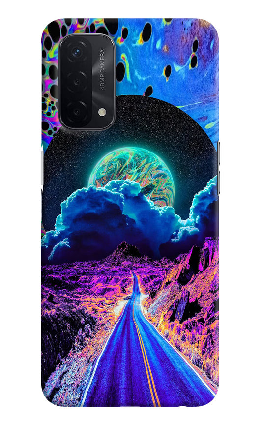 Psychedelic Painting Oppo A74 5G Hard Case Back Cover by Casekaro