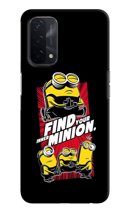 Find your inner Minion Oppo A74 5G Hard Case Back Cover by Casekaro