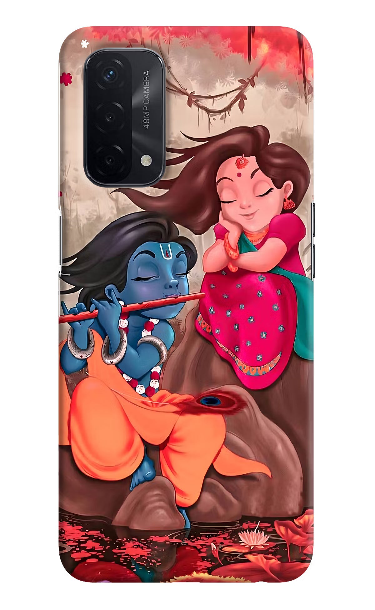 Radhe Krishna Oppo A74 5G Hard Case Back Cover by Casekaro