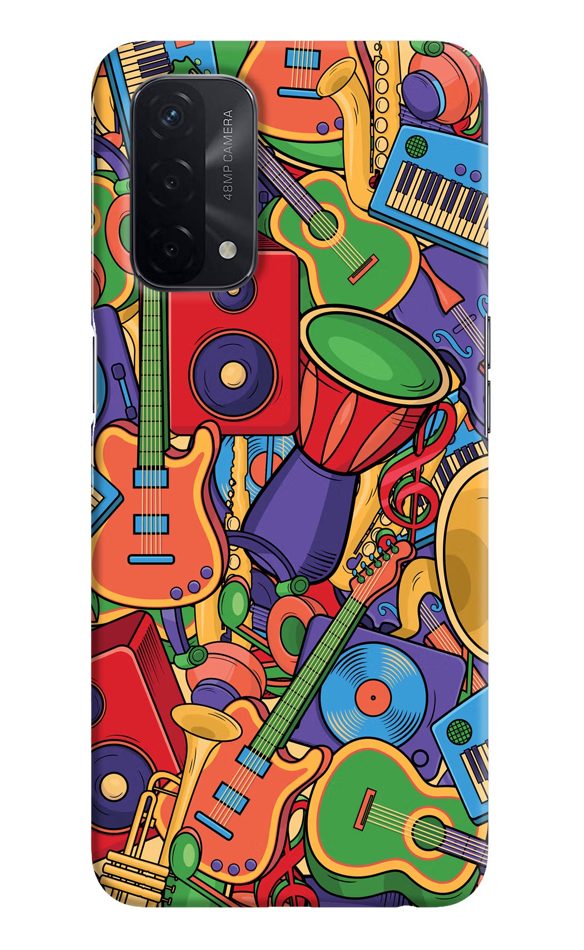Music Instrument Doodle Oppo A74 5G Hard Case Back Cover by Casekaro