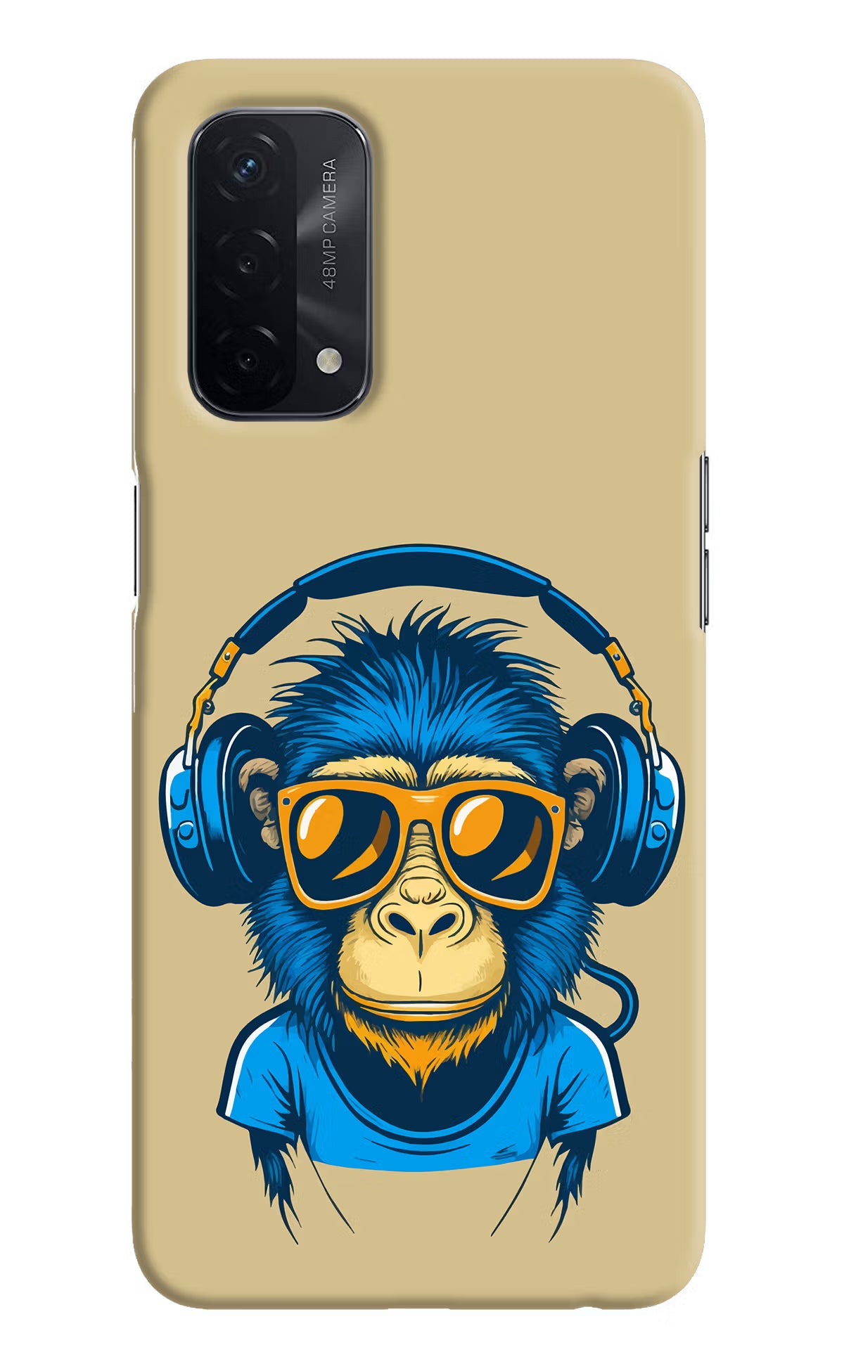 Monkey Headphone Oppo A74 5G Hard Case Back Cover by Casekaro