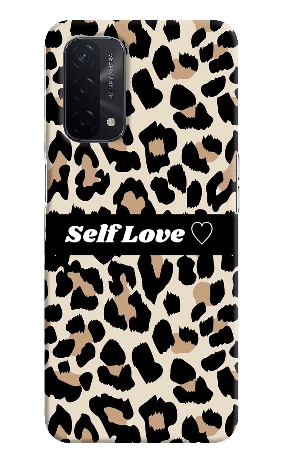 Leopard Print Self Love Oppo A74 5G Hard Case Back Cover by Casekaro