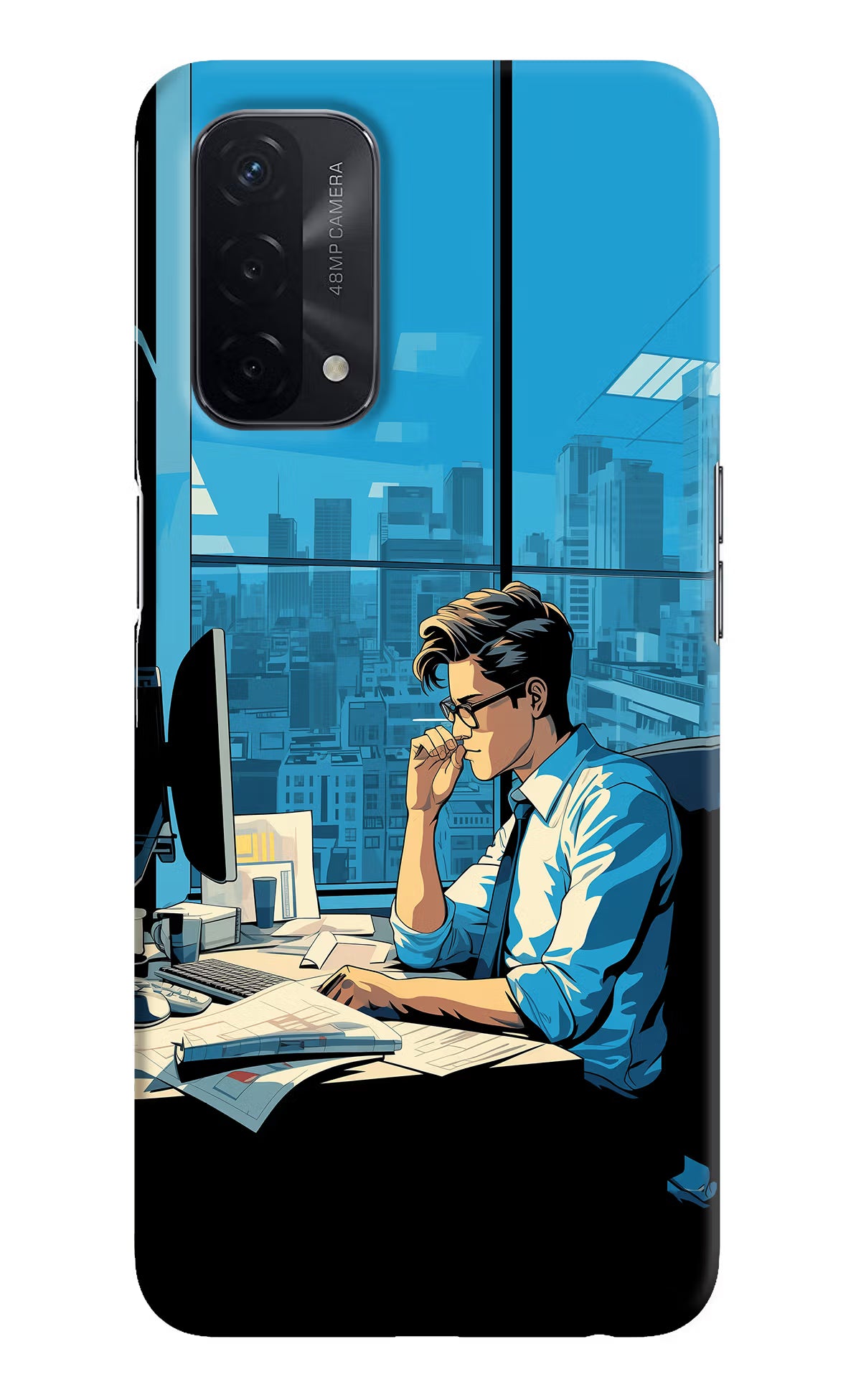 Focused Hustler (AI Generated) Oppo A74 5G Hard Case Back Cover by Casekaro