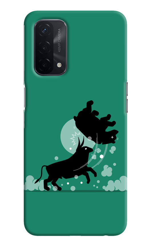 Bull Conqueror Oppo A74 5G Hard Case Back Cover by Casekaro