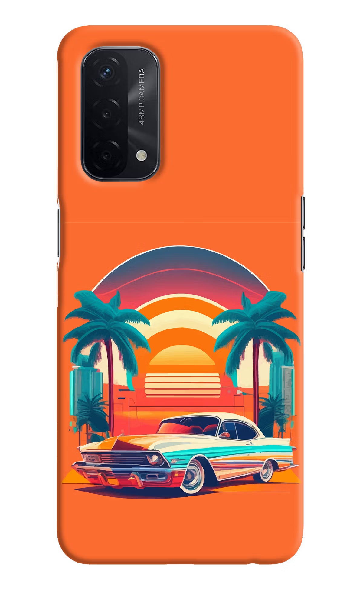 Palm Drive 80s Oppo A74 5G Hard Case Back Cover by Casekaro