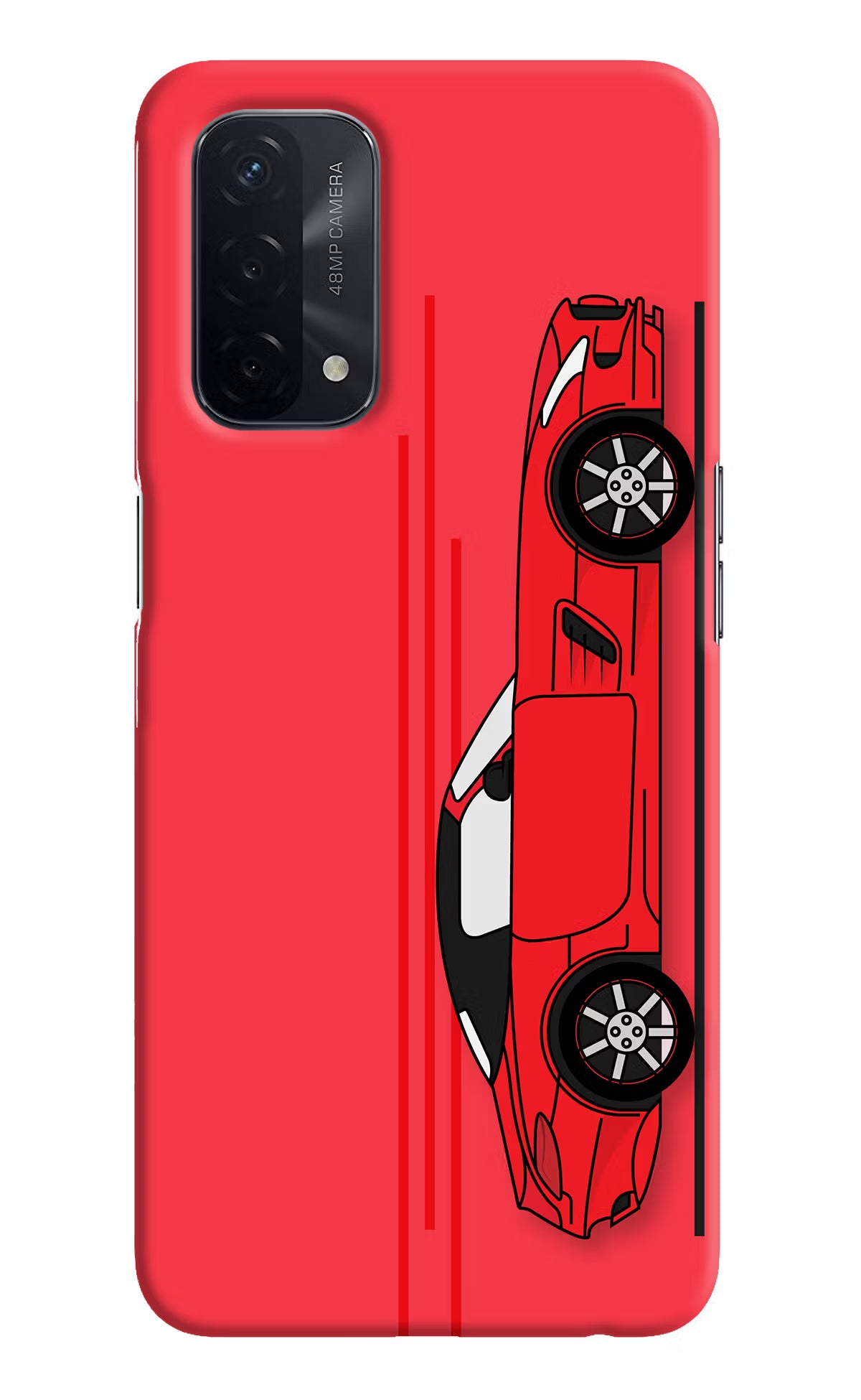 Red Velocity Oppo A74 5G Hard Case Back Cover by Casekaro
