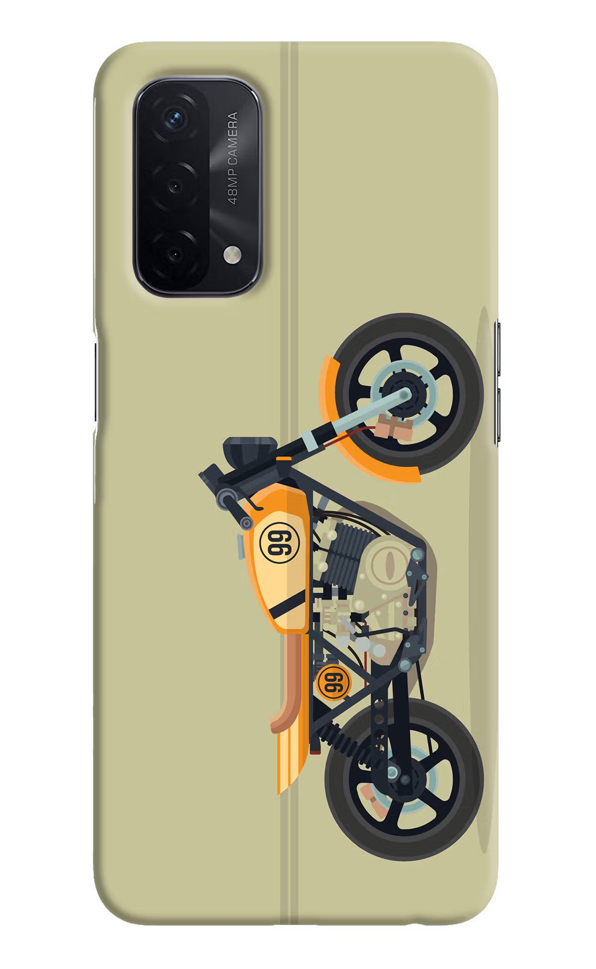 Vertical Speedster Oppo A74 5G Hard Case Back Cover by Casekaro