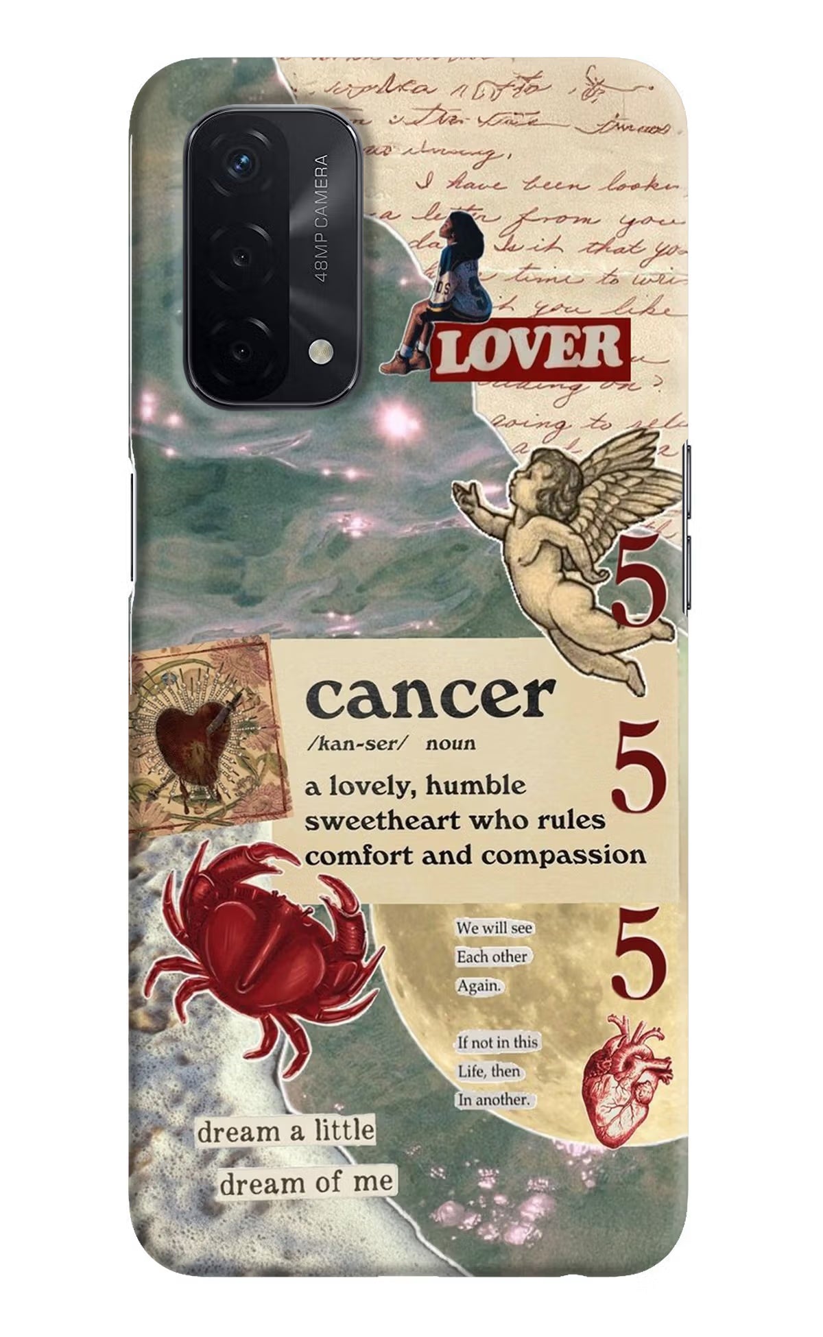 Cancer Zodiac Oppo A74 5G Hard Case Back Cover by Casekaro
