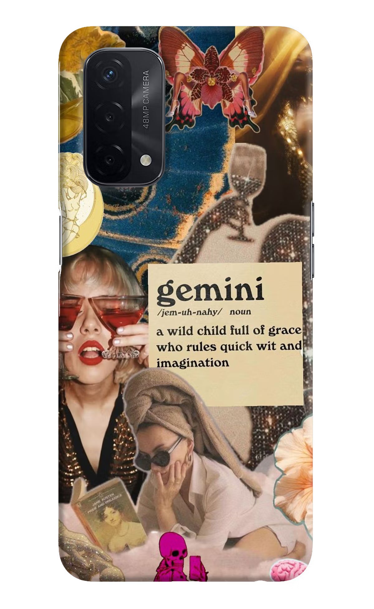 Gemini Zodiac Oppo A74 5G Hard Case Back Cover by Casekaro