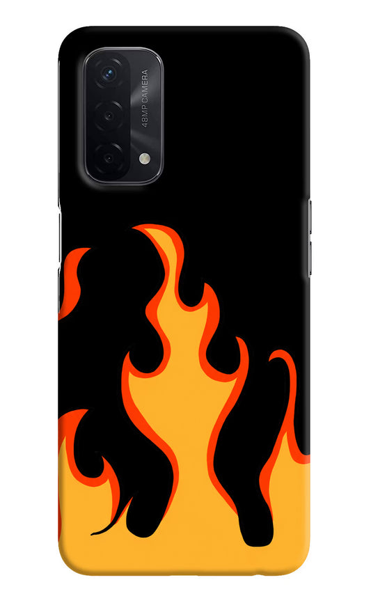 Fired Up – Black Oppo A74 5G Hard Case Back Cover by Casekaro