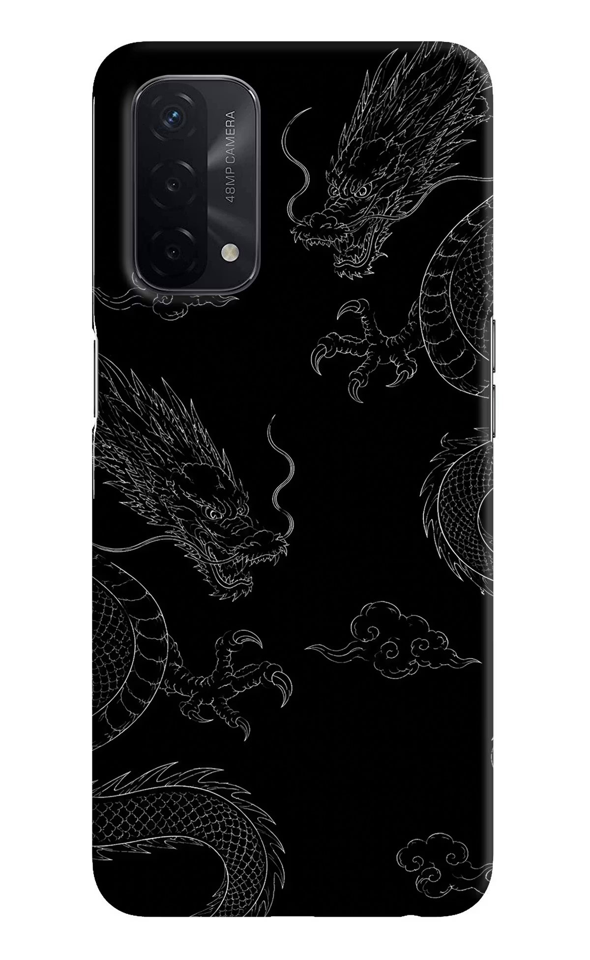 Twin Dragons Oppo A74 5G Hard Case Back Cover by Casekaro