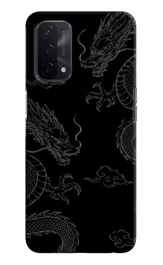 Twin Dragons Oppo A74 5G Hard Case Back Cover by Casekaro