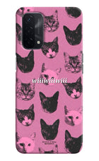 Pink Cats Oppo A74 5G Hard Case Back Cover by Casekaro