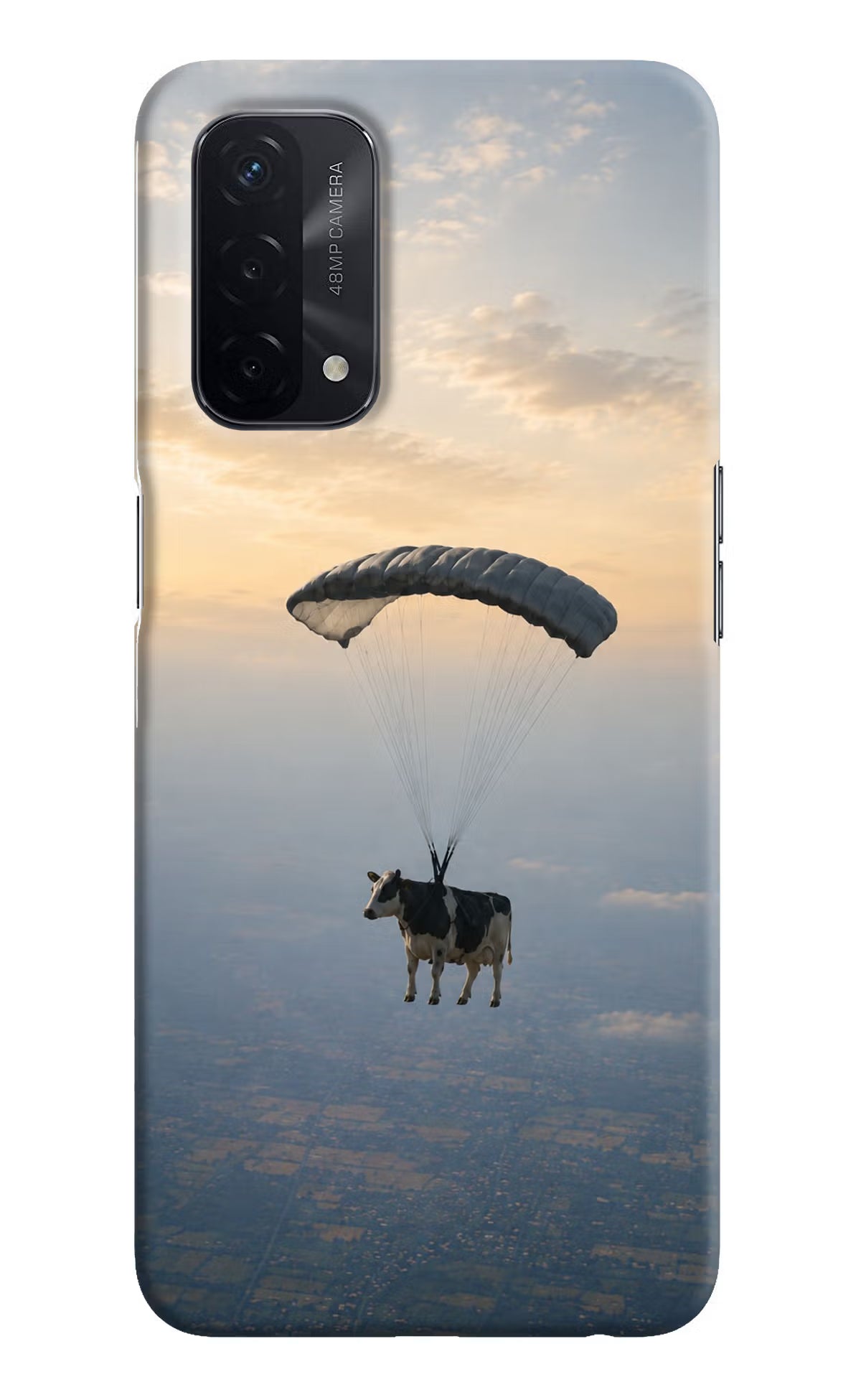 Skydiving Cow Oppo A74 5G Back Cover