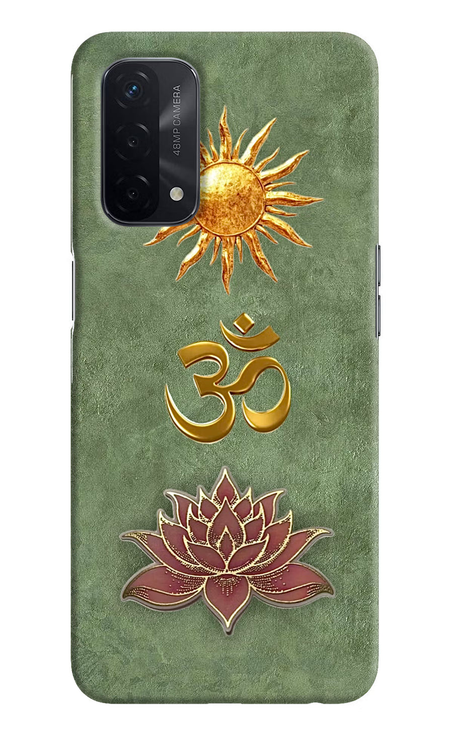 Om & Lotus Oppo A74 5G Back Cover, Hard case