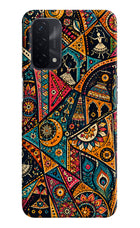 Folk Print Oppo A74 5G Hard Case Back Cover by Casekaro